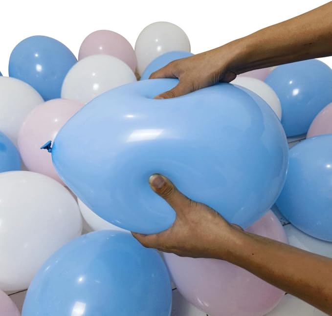300 Pack White Pink and Blue Balloons 100 of each of the 3 colors 12 inch White - Image 3