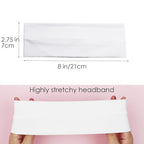 6 Pcs White Headbands for Women Hair Cotton Headband for Tie Dye Party Supplies, Non-slip Stretchy Elastic Head Wrap Holder Hair Accessories