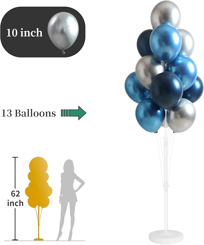 Blue Silver Balloon Column Stand - Image 4