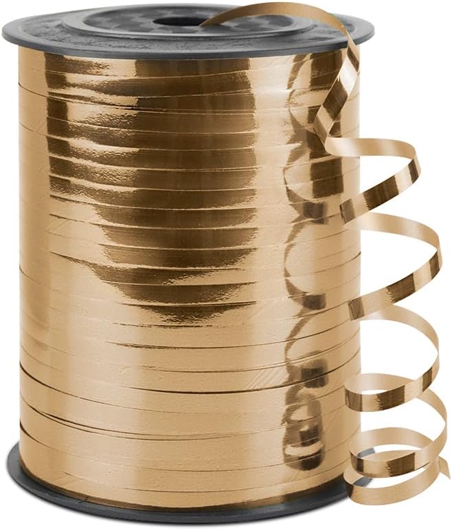 Champagne Gold Curling Ribbon, 1/5" Wide x 500 Yards Christmas Curling Ribbons by KMERLIFE