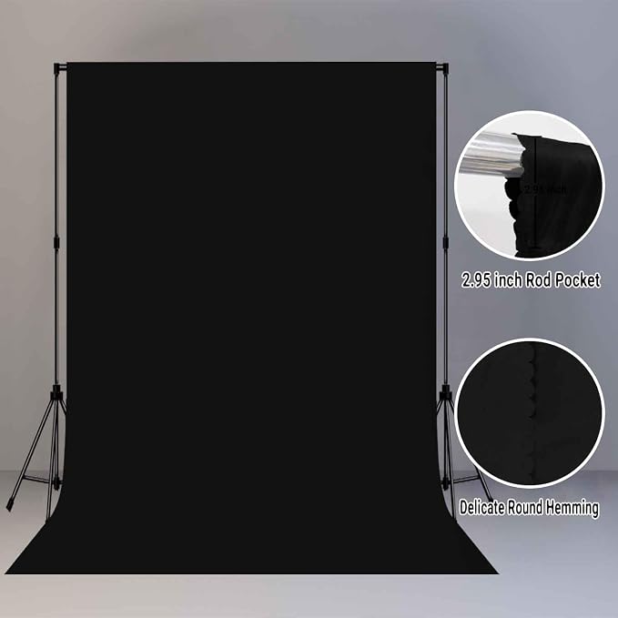 Black Photography Backdrop for Photoshoot, Fabric 10x20ft | Polyester Studio - Image 6