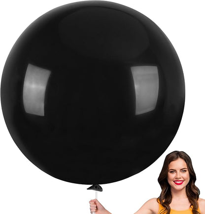 RUBFAC Black Giant Balloons 6Pack 36 Inch Jumbo Large Latex Balloons by RUBFAC
