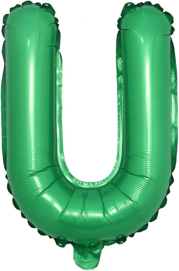 16 inch Green Alphabet Letter and Number Balloons Set Package, Aluminum Hanging by RUIANSI