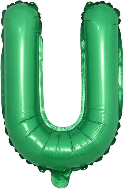 16 inch Green Alphabet Letter and Number Balloons Set Package, Aluminum Hanging by RUIANSI