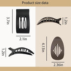 Flat Hair Clips,4PCS French Flat Hair Claw Clips for Women, Large Matte No-Slip Hair Clip, Duckbill Hair Clips for Thick and Thin Hair Strong Styling Hold Accessory