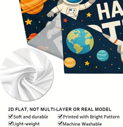 Space Birthday Decorations Banner 71x43 Inch, Large Outer Space Birthday Party - Image 8