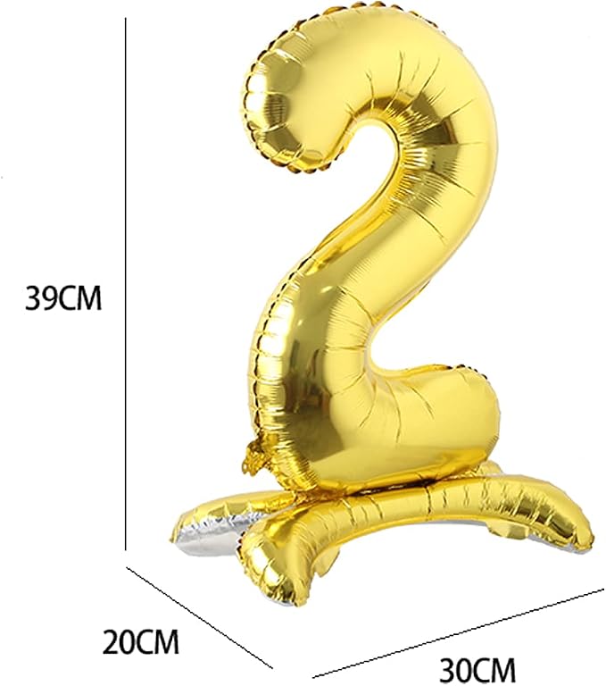 16" Standing Gold Alphabet Letter and Number Balloons Aluminum Hanging Foil - Image 2