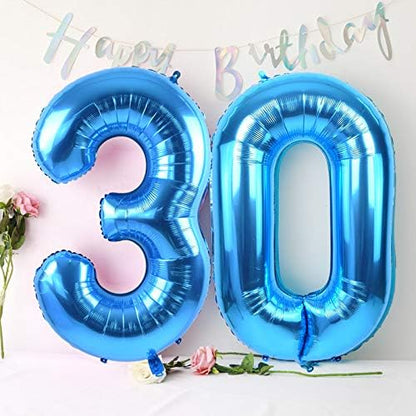 TONIFUL 40 Inch Blue Number 10 Balloon Large Foil 10th Birthday Decorations | - Image 3