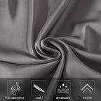 Mulberry Silk Pillowcase for Hair and Skin,Cooling Silk Pillow Case with Hidden Zipper,Allergen Proof Dual Sides Soft Breathable Smooth Silk Pillow Cover for Women (Dark Gray, Body)