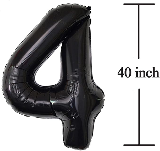 Black 40 Number Balloons Giant Jumbo Number 40 Foil Mylar Balloons - Image 3