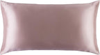 slip King Pure Silk Pillow Case - 100% Pure 22 Momme Mulberry Silk- King Size Standard Pillow Case - Anti-BedHead, Anti-Sleep Crease, Pink (20" x 36")