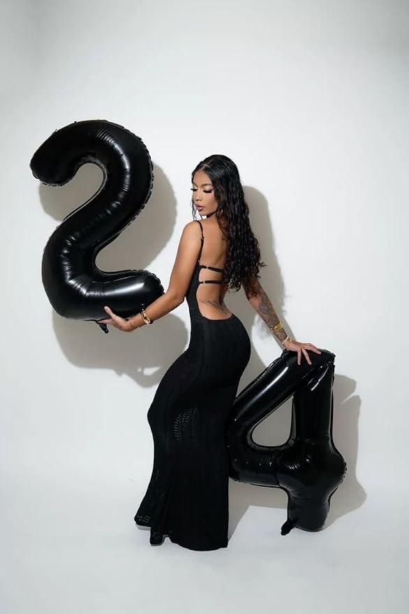 Number 27 Balloons Black 40 Inch - Image 3