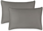 Queen Pillowcases by Pure Bamboo, Genuine 100% Organic Viscose Derived from Bamboo, Luxuriously Soft & Cooling, Double Stitching, Envelope Closure (2 Queen Pillowcases, Graphite)