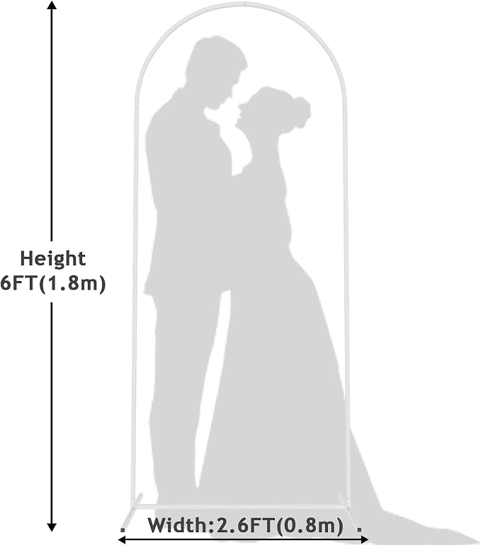 6FT Arch Backdrop Stand White Metal Wedding Arch Backdrop Stand | Metal - Image 2