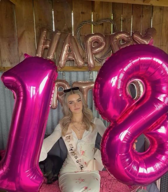 Hot Pink Number 0 Balloon 40 inch, Balloon numbers party supplies, deco photo - Image 7