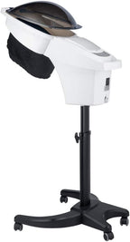 Hair Steamer Hair Mister Hooded Ozone O3 Micro Mist Hair Care Professional Machine White UV Protect Paint Unit Barber Shop Red Blue Light Black Natural Hair Deep Conditioning Wheel Base ET1408BM