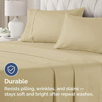 King Pillow Cases Set of 2 - Ultra Soft Hotel Quality Pillowcase Covers - Comfy, Cozy & Wrinkle Free - Shrinkage, Stain and Fade Resistant - Machine Washable Pillow Protectors - 2 Piece Set - Beige