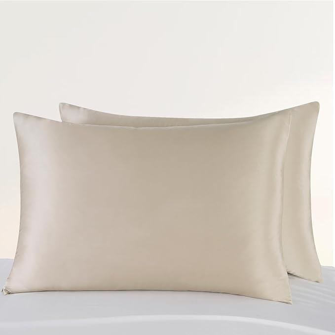 ZIMASILK Upgraded 100% 6A Grade Pure Mulberry Silk Pillowcase for Hair and Skin Silk Pillow Cases with Reinforced Hidden Zipper, More Soft & Durable, Gift Box (Queen 20"x30" Taupe)