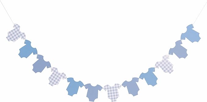 Blue Bodysuit Banner, Baby Shower Decoration | Girl Boy Baby Shower Decor - Image 3