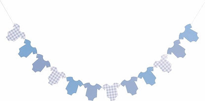 Blue Bodysuit Banner, Baby Shower Decoration | Girl Boy Baby Shower Decor - Image 3