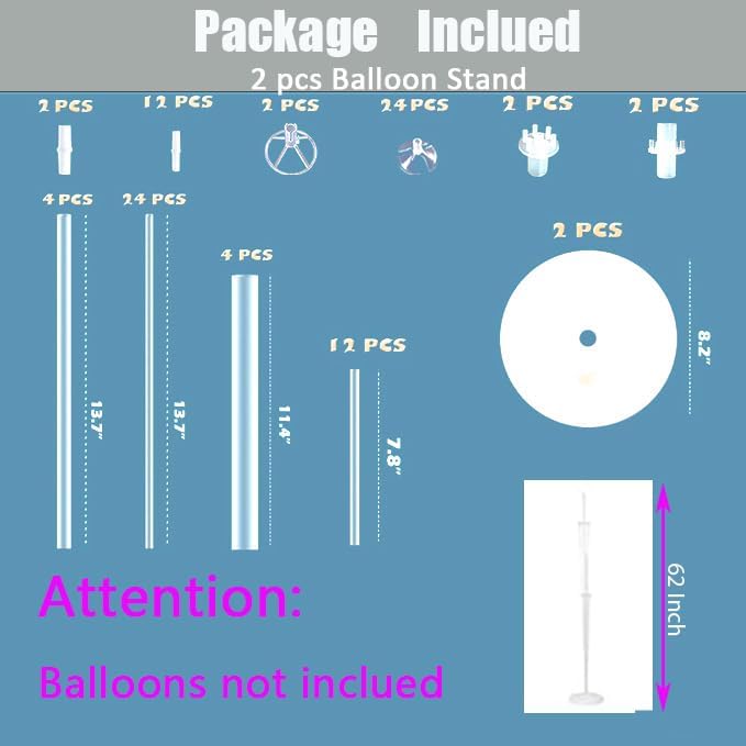 Leesoot 2 Sets Floor Balloon Column Kit Stand - Image 3