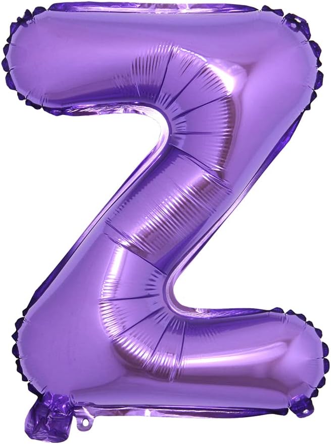 16 inch Purple Alphabet Letter and Number Balloons Set Package, Aluminum by RUIANSI