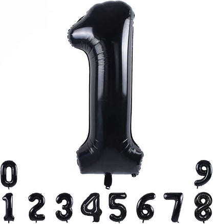 TONIFUL 40 Inch Black Number 1 Balloon Large Foil 1st Birthday Decorations | by TONIFUL