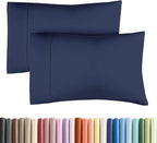 Queen Pillow Cases - 2 Pack - Super Soft Pillowcase Covers - Envelope Enclosure - Hotel Quality Pillow Protectors - Wrinkle Free, Shrink & Stain Resistant - Machine Washable - 20" x 30" (Navy Blue)