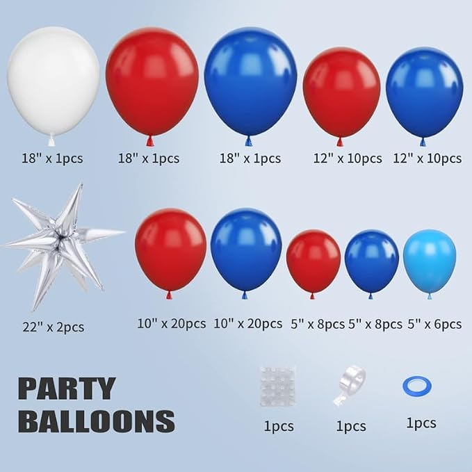Red Blue Balloon Garland Kit - Image 3