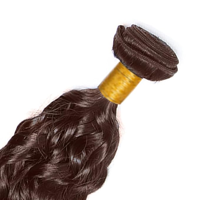 34 Inch Color 4 Bundles Human Hair Brown Water Wave Bundles Double Weft Chocolate Brown Wet and Wavy Bundle Hair Weave Niegmeag Brazilian Virgin Remy Hair Extensions 100g