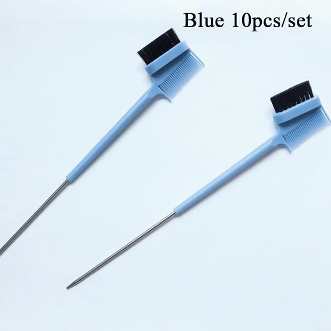 10PCS Blue Fringe Hair Dye Comb Hair Dye Brush