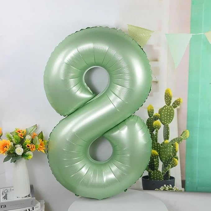 Number 1 Balloon Birthday Decorations, 40In Sage-Green Balloons - Image 6