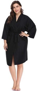 Salon Robes Smock for Clients, Pack of 4, Hair Salon Client Gown Cape, Black