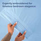 Queen Pillow Cases Set of 4 - Ultra Soft Hotel Quality Pillowcase Covers - Comfy, Cozy & Wrinkle Free - Shrink, Stain & Fade Resistant - Machine Washable Pillow Protectors - 4 Piece Set - Light Blue