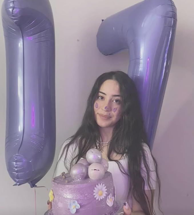 Lilac Number 1 Balloon 40 inch, Lavender Birthday Party Balloons Decorations | - Image 4