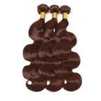 30 32 34 Inch Brown Bundles Human Hair Color 4 Body Wave Bundles Niegmeag Virgin Soft and Silky Remy Hair Extensions Double Weft Chocolate Brown Body Wave Bundle Hair Weave 150g