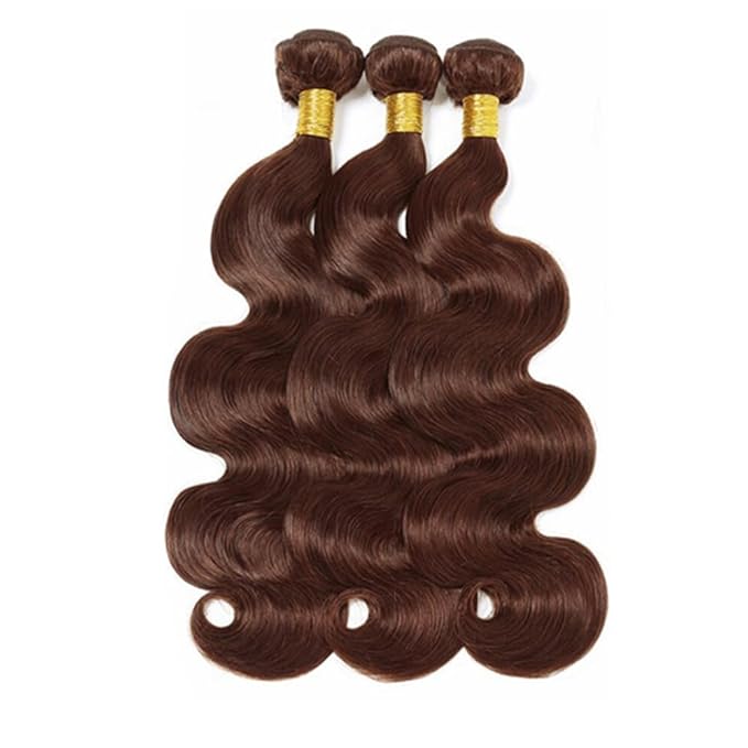 Chocolate Brown Bundles Human Hair Brown Body Wave Bundle Niegmeag Brazilian Virgin Remy Hair 3 Bundles 14 14 14 Inch Color 4 Body Wave Bundle 300g