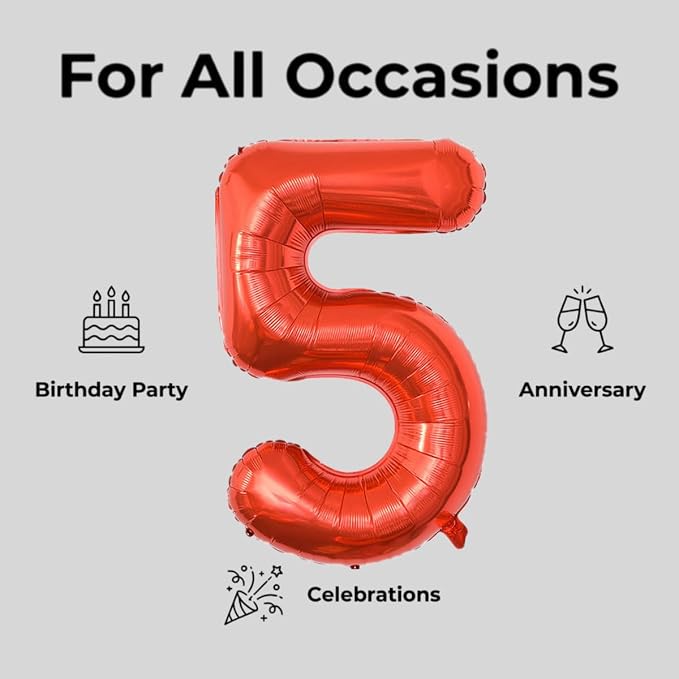 YPSelected 32 Inch Large Foil Helium Number Balloon Birthday Wedding Party 0-9 - Image 5