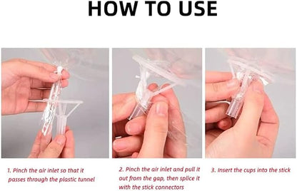 Balloon Sticks with Cups 30 Packs, 16inch Long Clear Bobo Balloon Holder - Image 3