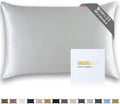 ZIMASILK 22 Momme Silk Pillowcase for Hair and Skin - 100% Pure Mulberry Silk with Hidden Zipper, Grade 6A Luxury Pillow Case for Women, Soft & Durable, Gift Box (King 20"x36" Light Grey)