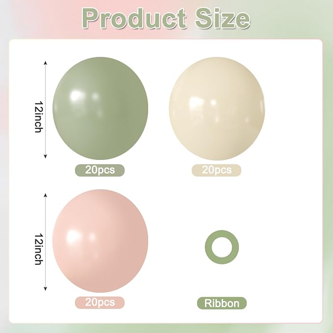 Pink and Green Balloons for Baby Shower Wildflower Birthday Decorations | 60Pcs - Image 2