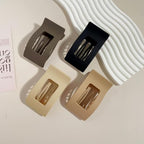 8PCS Rectangle Flat Hair Clips 3.74' Stylish Medium Barrettes for Women Girls Strong Hold Lying Down French Duckbill Claw Styling Hair Accessories for Thin Thick Hair