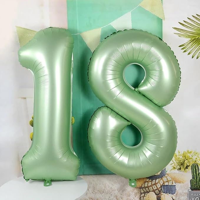 2 Balloon Number 40 Inch Olive Green Balloons - Image 5