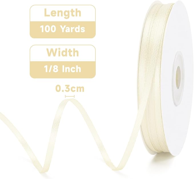 KINGLAKE Ivory Satin Ribbon - Image 2
