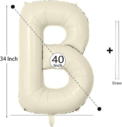 Letter Balloon 40Inch Cream White Big Alphabet Balloons Letter B | Giant Foil - Image 2