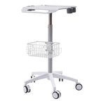 Iron Salon Instrument Tray, Height Adjustable Trolley Cart Tray Station on Wheels for Salon Tattoo Spa Beauty Service Holder Tool Storage(White,Iron)