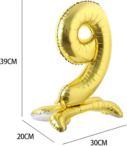 16" Standing Gold Alphabet Letter and Number Balloons Aluminum Hanging Foil - Image 2