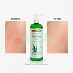 500 ml Pure Aloe Vera Gel for Hair and Skin, Hydrating & Non-Sticky, Soothes Scalp and Skin, No Strong Scent, Lightweight & Fast-Absorbing Pure Aloe Vera Gel for Body, glass bottle.