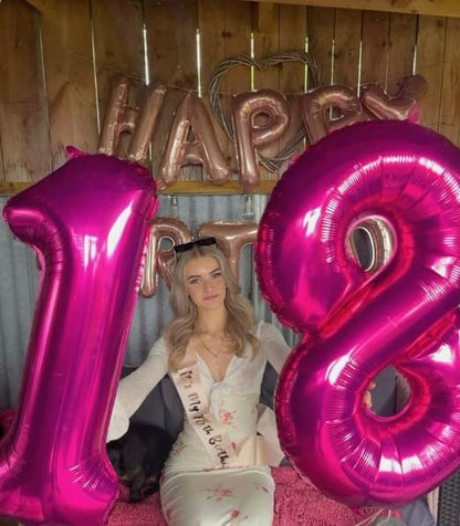 Hot Pink Number 8 Balloon 40 inch, Balloon numbers party supplies, deco photo - Image 4
