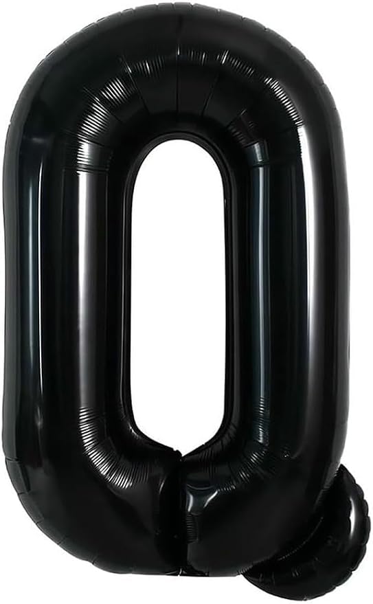 40 Inch Black Letter Q Foil Balloon, Large Jumbo Mylar Helium Alphabet Balloon by Unknown